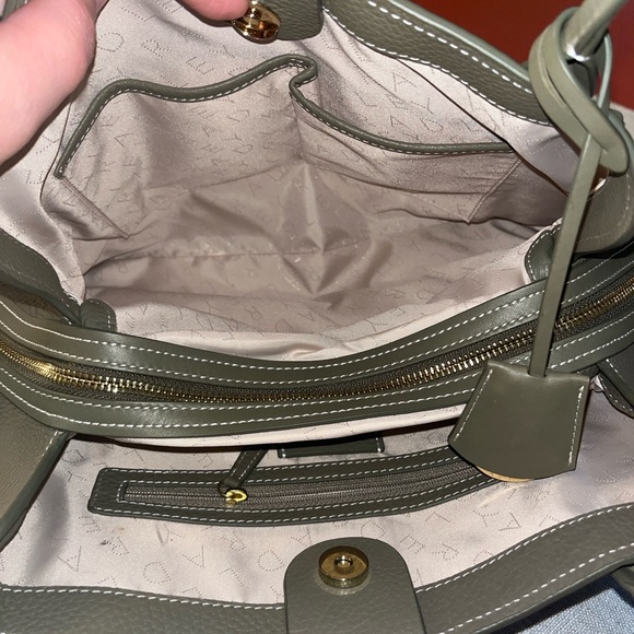 Radley London Leather Tote | Olive Green Pebbled Shoulder Bag - Picture 4 of 8